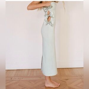 Satin effect Bow mini dress